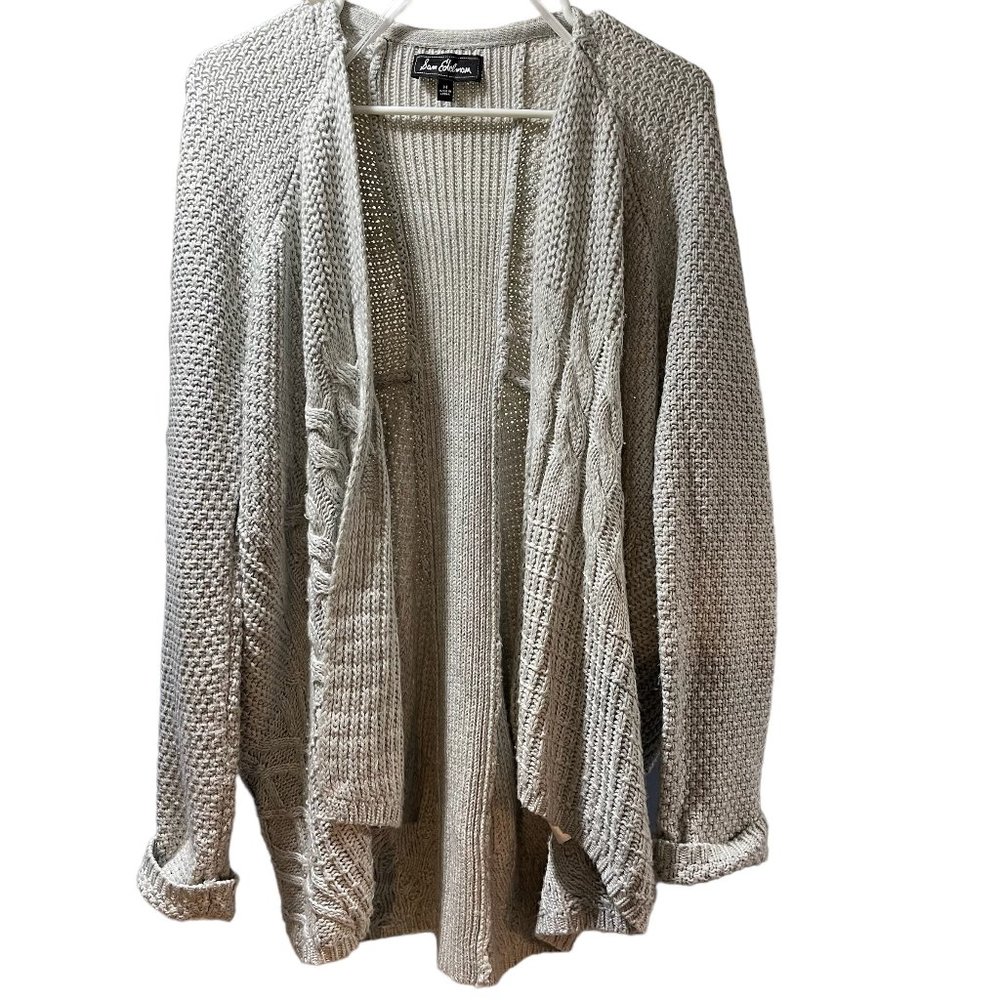 Sam Edelman Grey Long-sleeve Knit oversized Cardigan Size Small
